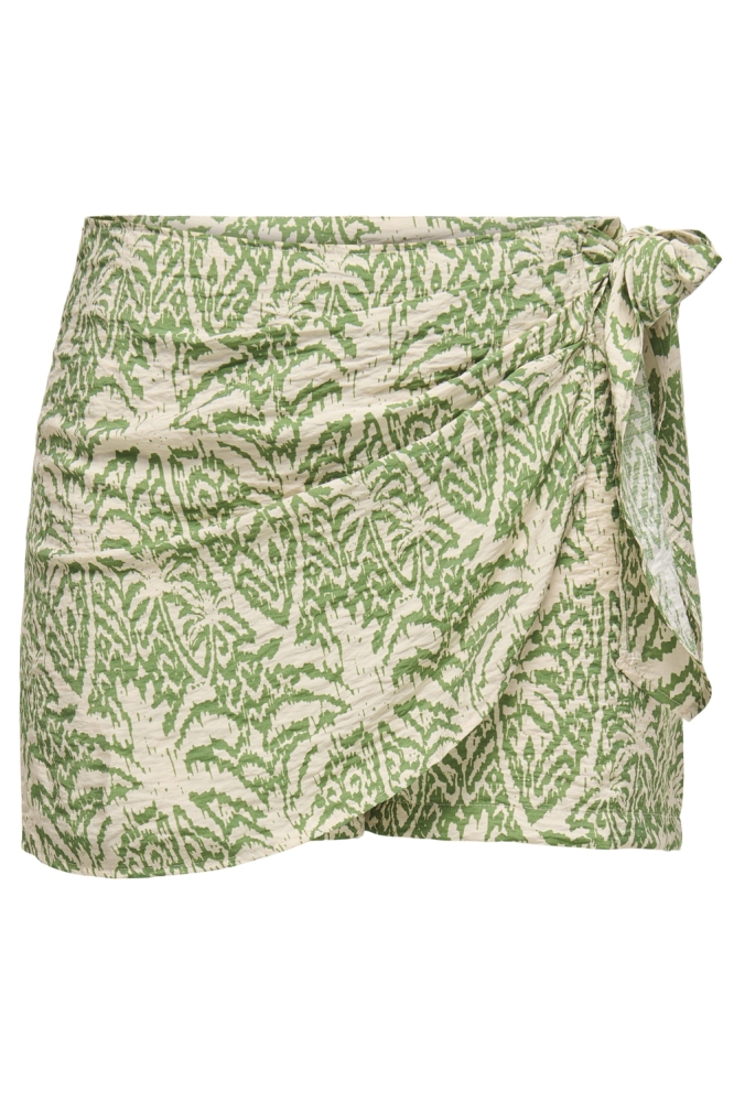JDYTROYA LIFE MW WRAP SKORT WVN DIA 15350769 KALE/02-25-07 TAPIOCA PALM TREE